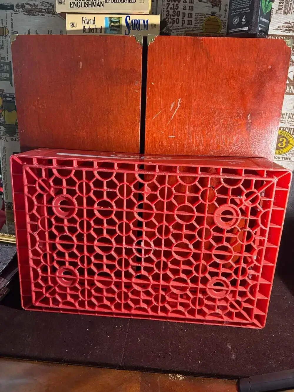 Vintage Red Plastic Coca-Cola 16-Bottle Storage Crate